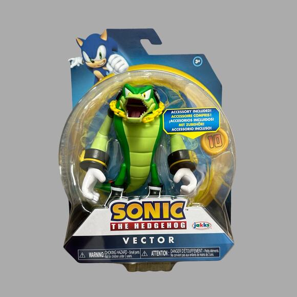 Jakks Sonic The Hedgehog VECTOR 4" Articulating Action Figure W/ Coin VHTF Rare! - Picture 1 of 8